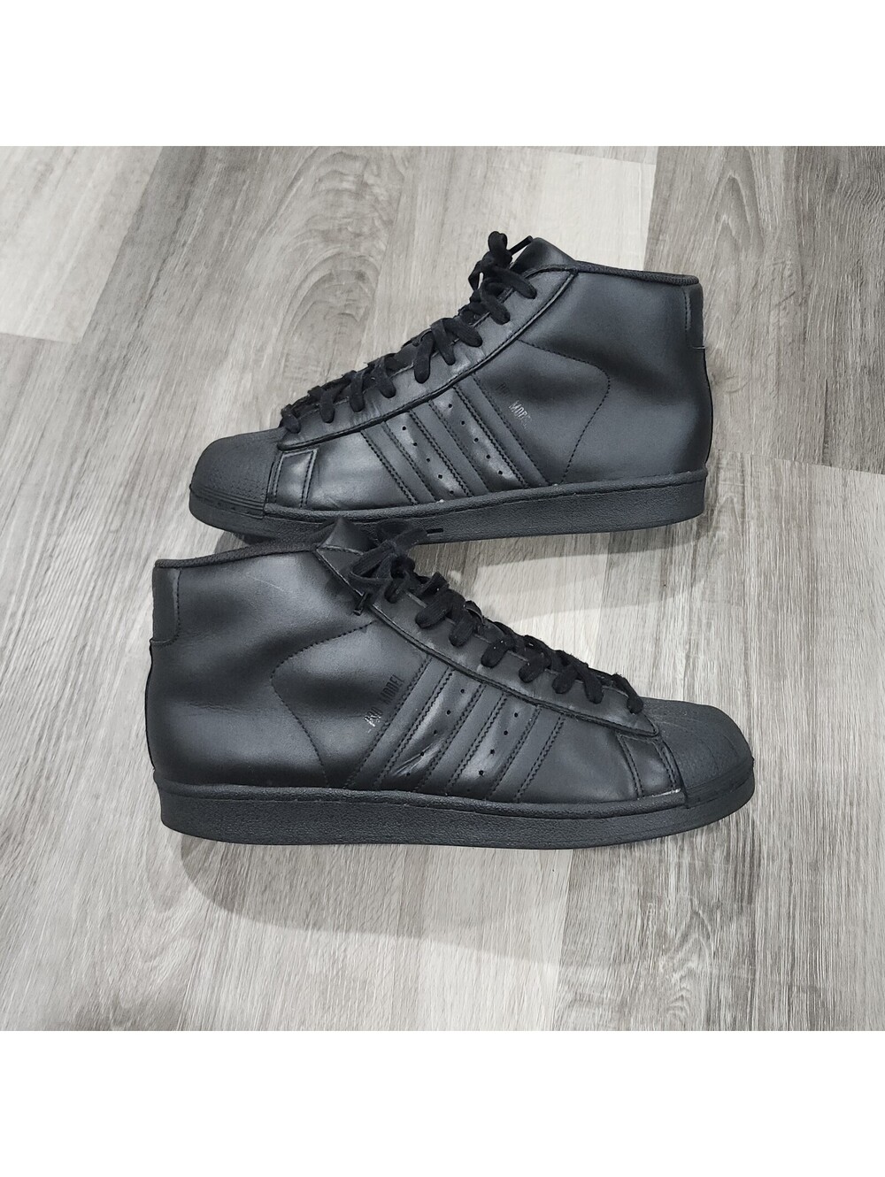 Adidas Pro Model Triple Black High Top Sneaker Shoe S85957 Skate Casual Mens 9.5